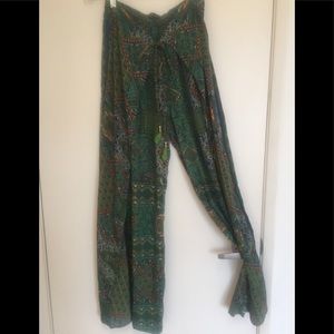 NWT Boho Faux Wrap Front Pants Green